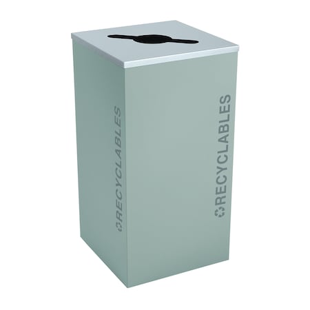 Ex-Cell Kaiser 24-Gal. Square Recyclables - Steel, Hammered Grey Pebble RC-KDSQ-R BT-HMG